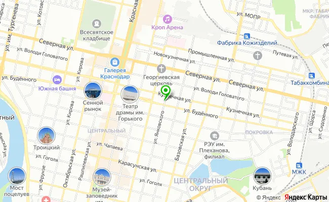 Карта расположения офиса Sirius Clean в Краснодаре
