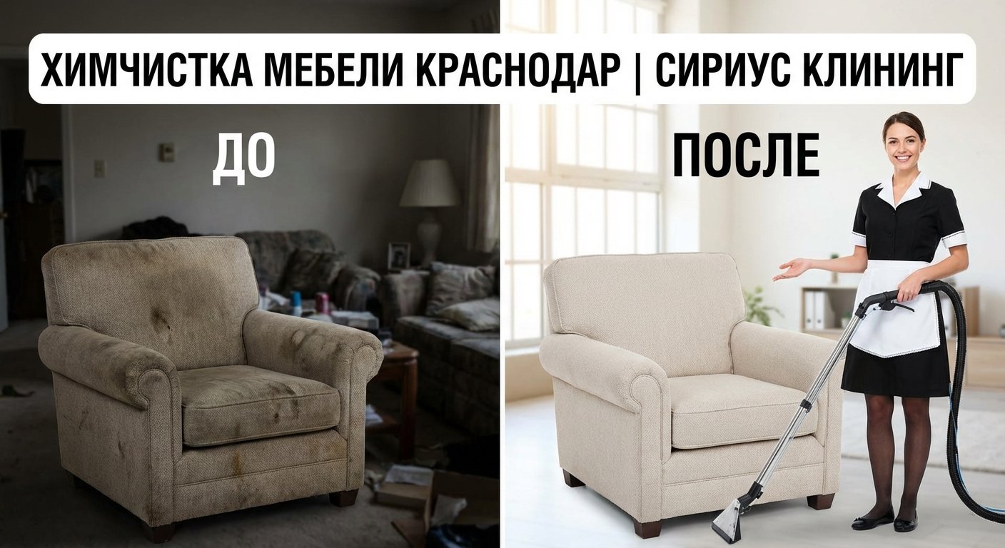 ✨ Химчистка Мебели Краснодар — До и После | Сириус Клининг — профессиональная клининговая услуга, Краснодар